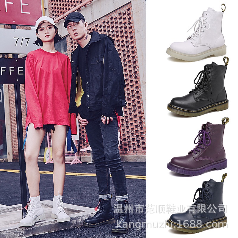 Sepatu Martin Boot Dr. Martens Boots Wanita  Inggris Kulit Sepatu Bot Tinggi Lapisan  Ukuran Frye Bo