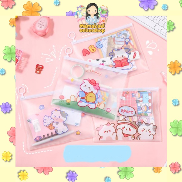

Zipperbag tempat pensil cute cow sapi lucu MK1151