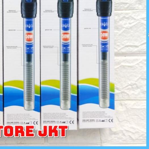 ♂ HEATER AQUARIUM AMARA HT50 50 WATT PEMANAS AIR AQUARIUM OTOMATIS HEATER 50WATT ➭