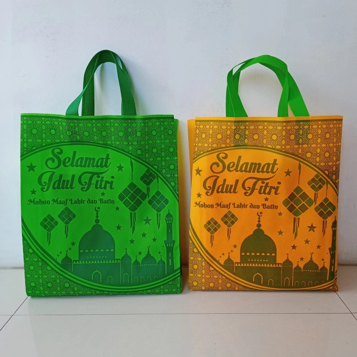 

NEW Tas Kain Spundbon Idul Fitri/ Tas Kain Lebaran Uk.30x40 - Kuning