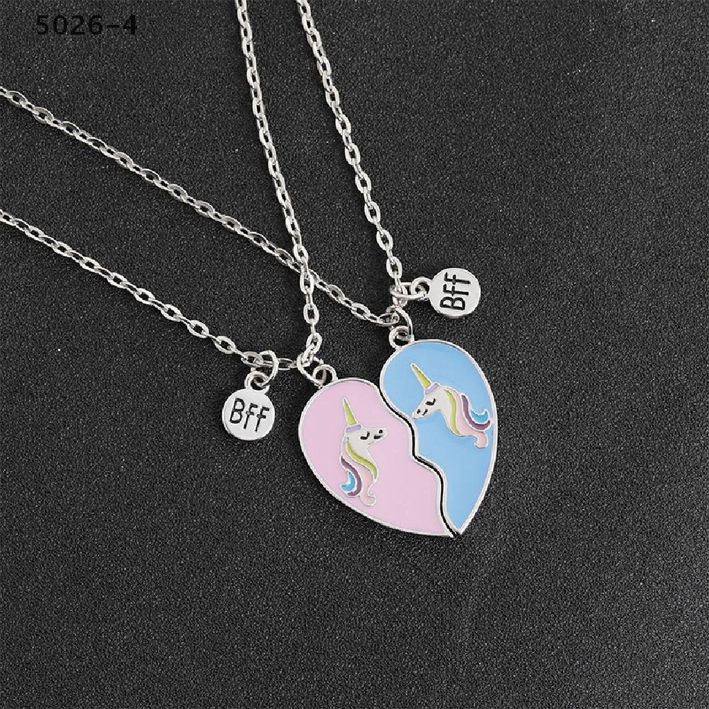 5026-4 Best Friends Necklace Broken 2 PCS Unicorn Love Stitching Friendship Necklaces 5026-4