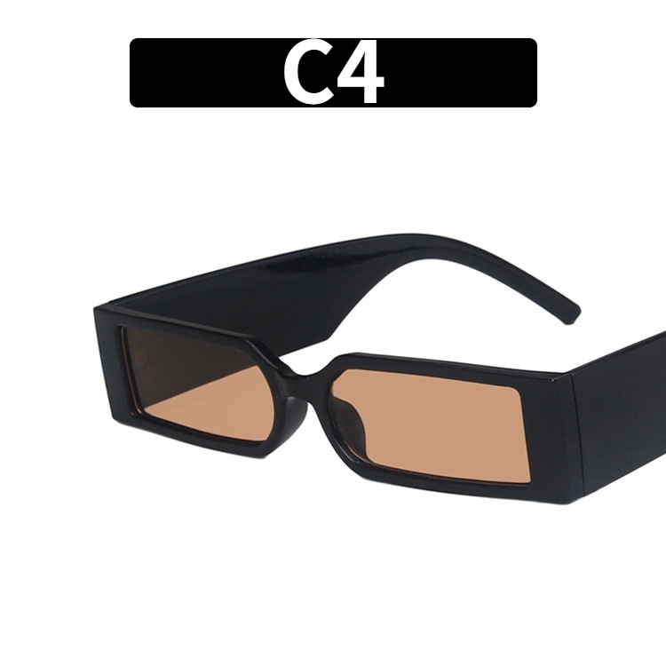 （YUZHU）COD Western Hip hop Rectangle Narrow Sunglasses untuk Pria/Wanita Retro Steampunk Shades untuk Wanita