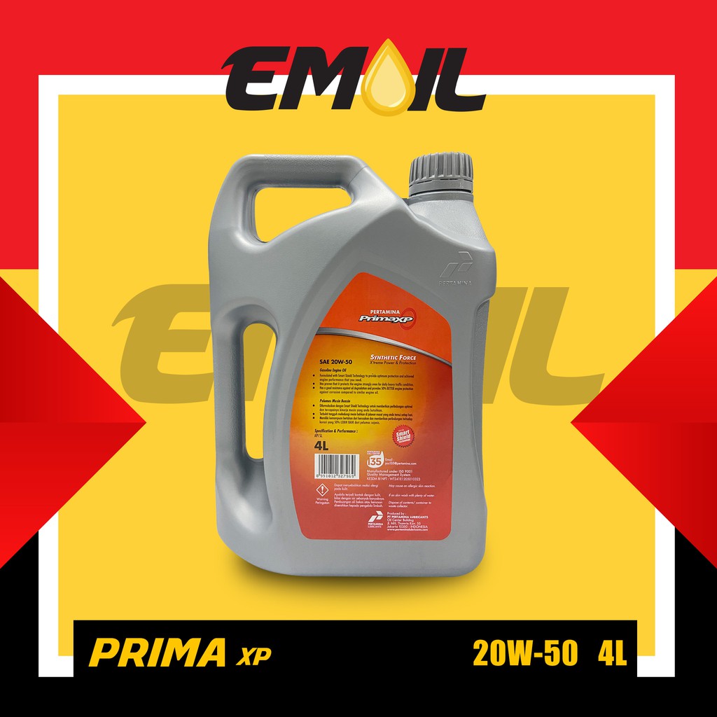 OLI PERTAMINA PRIMA XP SAE 20w-50 galon 4 liter