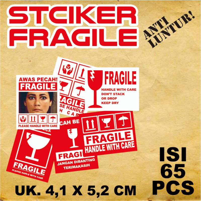 

STICKER FRAGILE | STICKER PECAH BELAH HANDLE WITH CARE OLSHOP PAKET