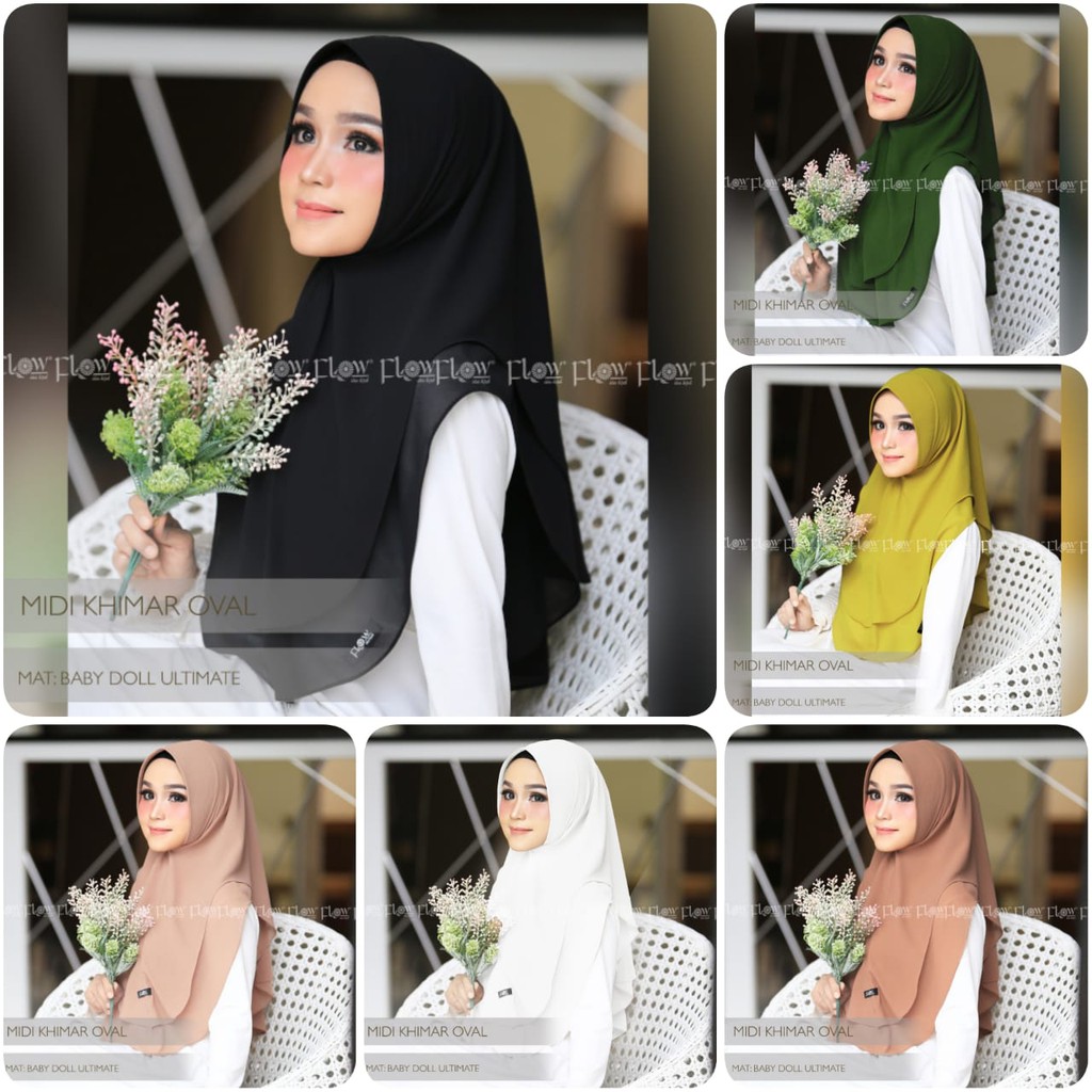 [COD] HIJAB INSTAN ANTEM / KHIMAR MIDI FLOW / JILBAB OVAL ORIGINAL FLOW IDEA