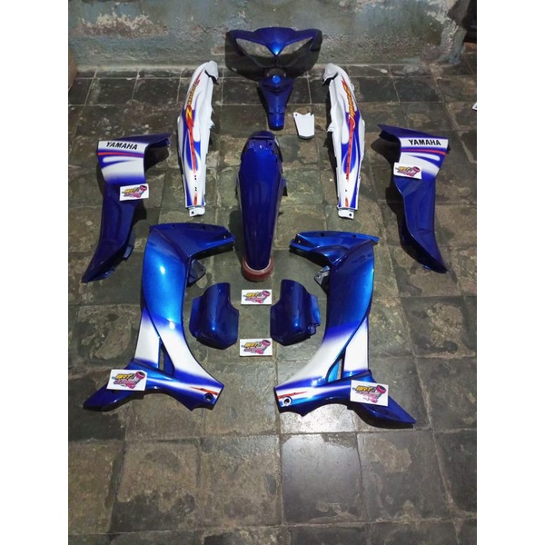 cover body full set jupiter z new jupiter burham full body halus warna biru putih tahun 2008-2010