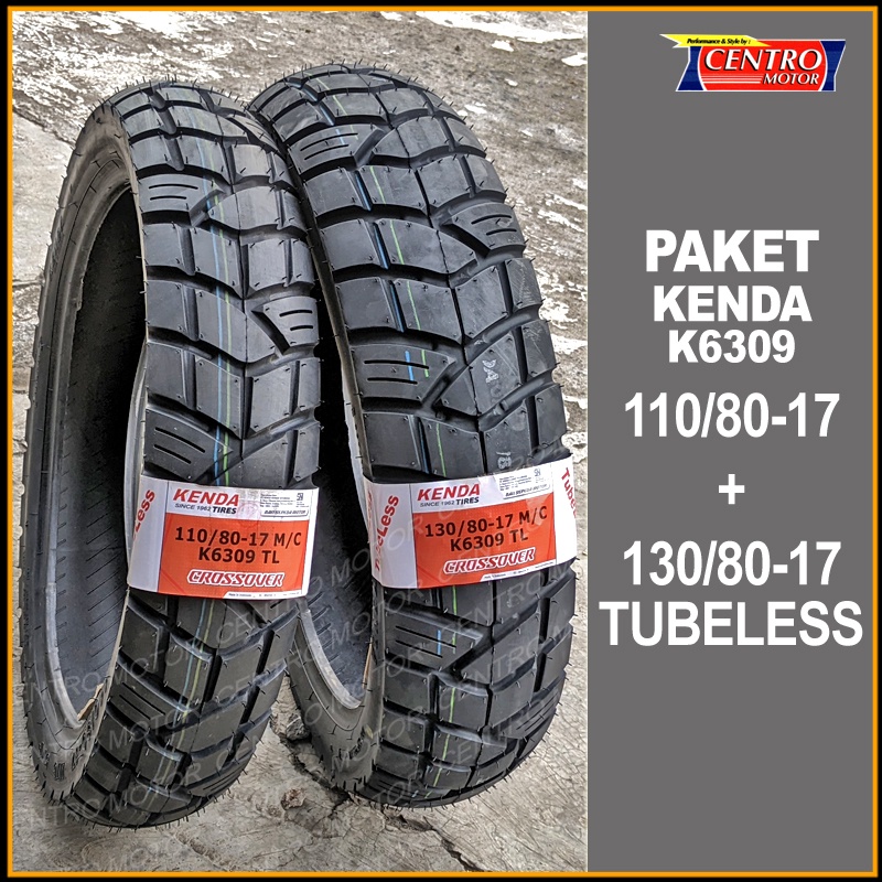 KENDA K6309 PAKET BAN 110/80-17+130/80-17 TUBELESS, BAN SUPERMOTO. COCOK UNTUK SEGELA MEDAN JALAN