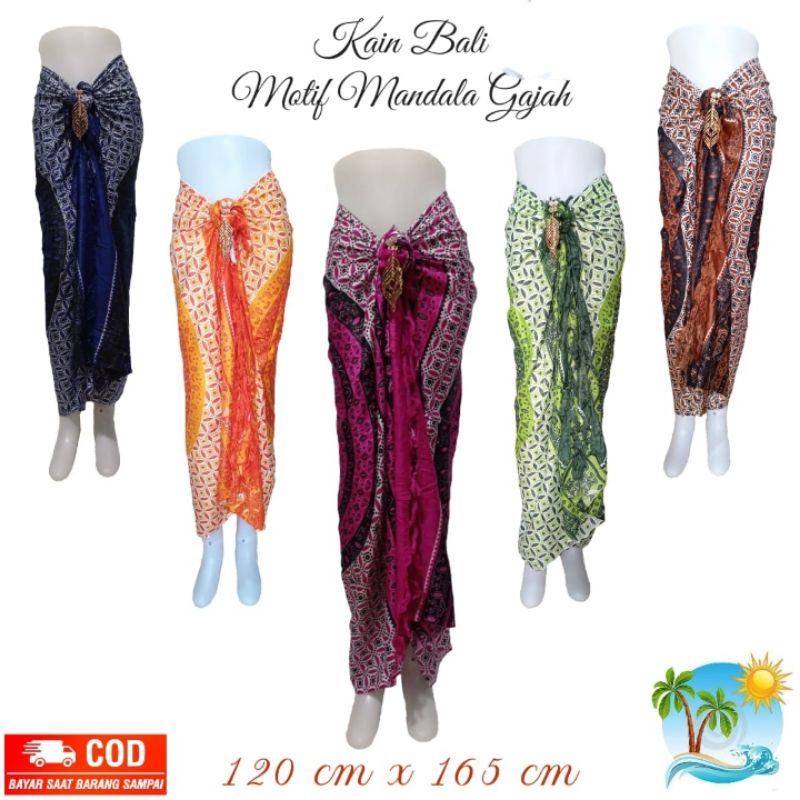 KAIN PANTAI - Kain Bali / Sarung Bali Motif Mandala Gajah