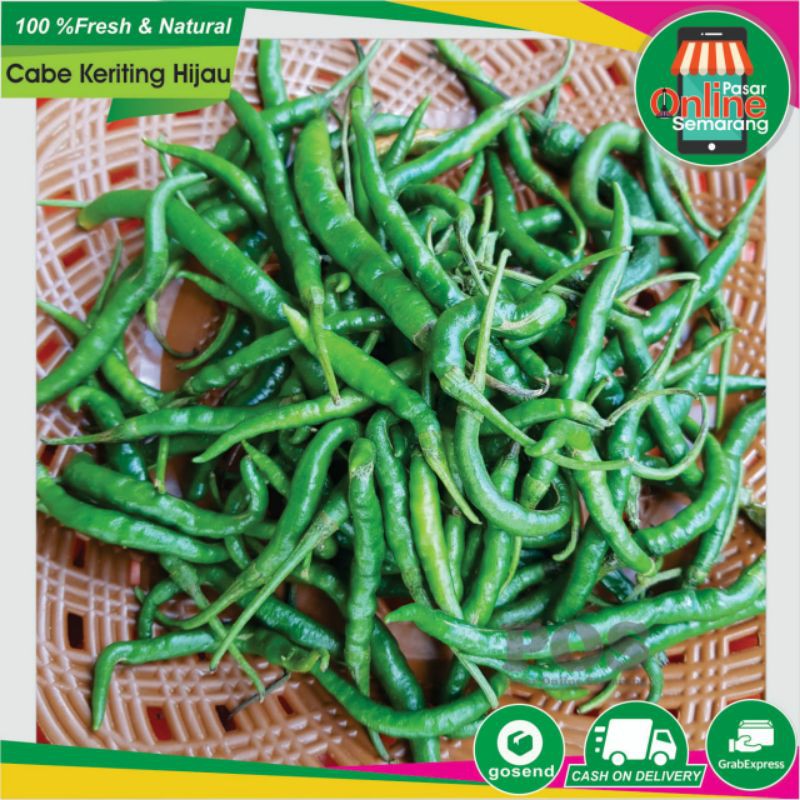 

Cabe Keriting Hijau / Bumbu Dapur / Bumbu Masakan / Fresh Segar/ Belanja Murah Semarang
