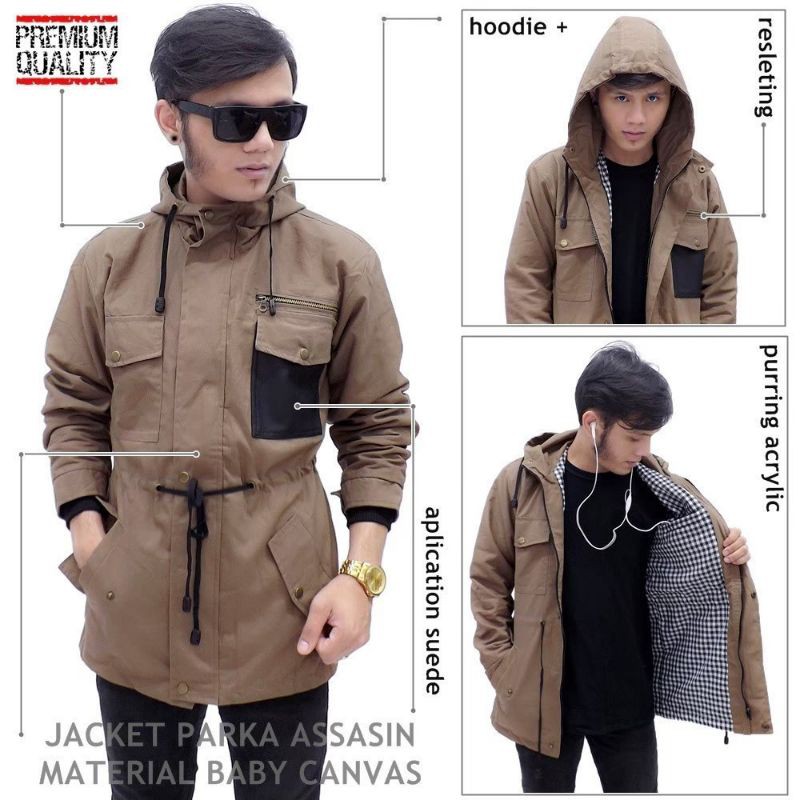 JAKET PARKA ASASIN / JAKET PARKA KOREA ASSASIN CREED HARAJUKU/Jaket PARKA