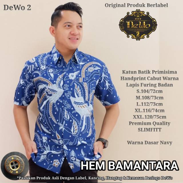 Jual ORIGINAL BATIK BERLABEL BATIK WARNA BIRU HEM BAMANTARA | Shopee ...