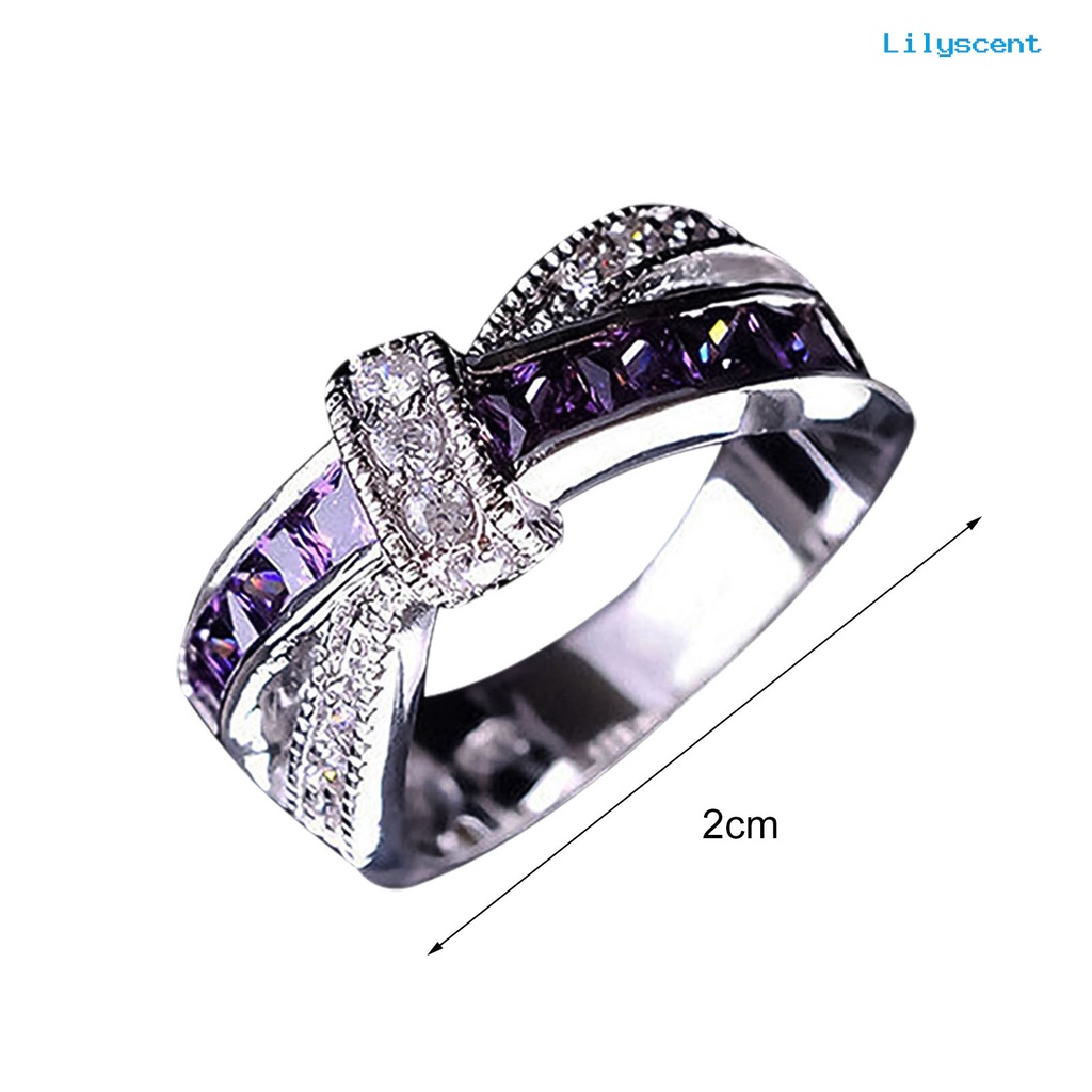 Ls Cincin Desain Salib Bahan Alloy Hias Berlian Imitasi Untuk Pesta