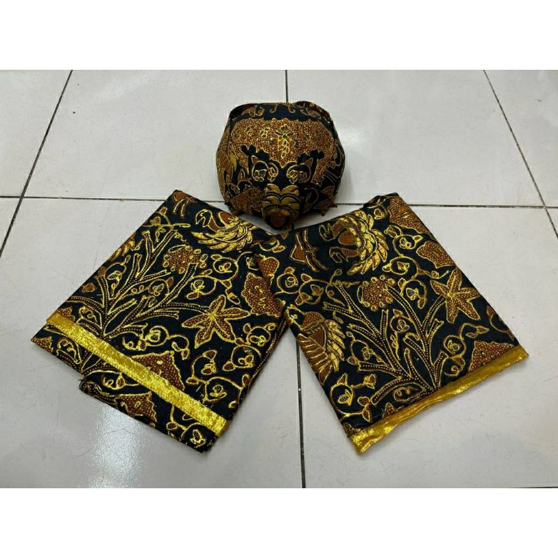 Kain batik pengantin prada/kain pengantin/blangkon