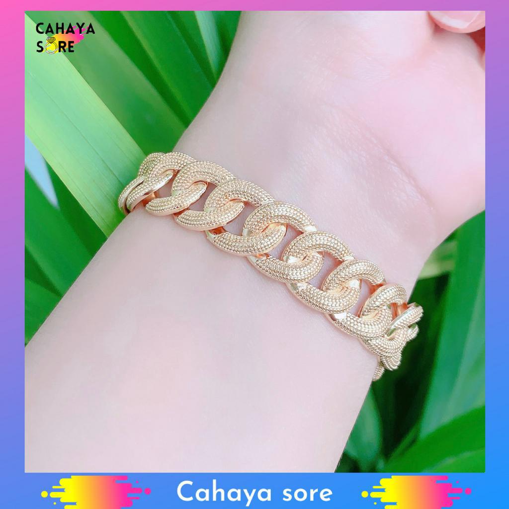 Gelang Xuping Gold Gelang Tangan Dewasa Rantai Permata Cantik G88