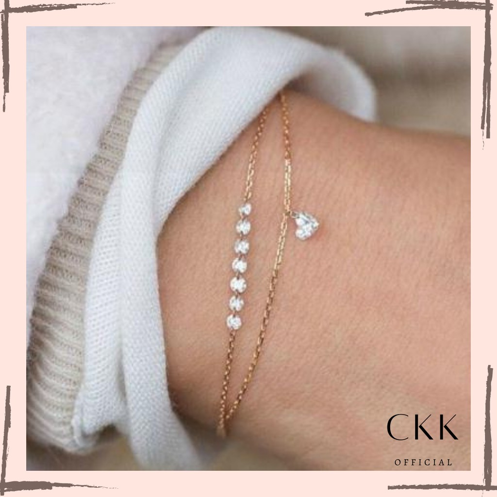 ➰CKK➰ Versi Korea mutiara crystal Emas FA09 Berlian Gelang Gelang Mutiara