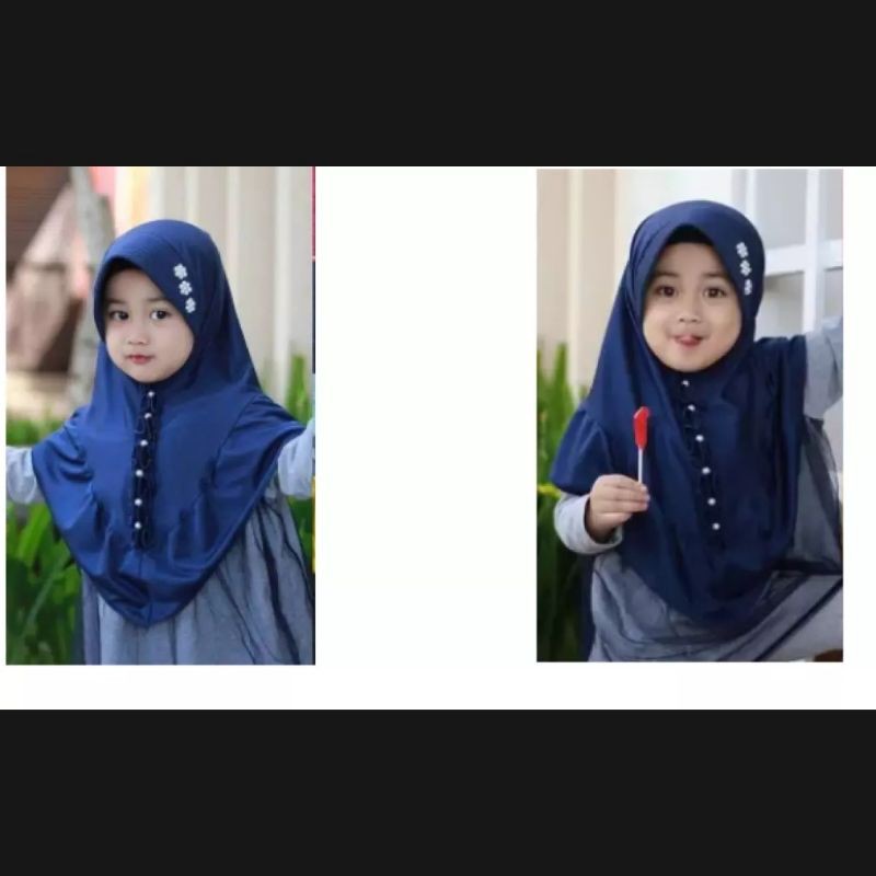 kerudung Dasi Mutiara anak instant Premium 3th - 6 tahun terbaru | jilbab lucu bayi Perempuan sekolah tk 4 - 5 thn | hijab Tanggung baby sd bahan jersey lembut adem