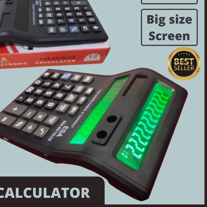 

Buat Kalian⭐ Kalkulator layar lcd led menyala ukuran BESAR ESA 8810LCS 12DIGIT 2 Layar bolak balik ,