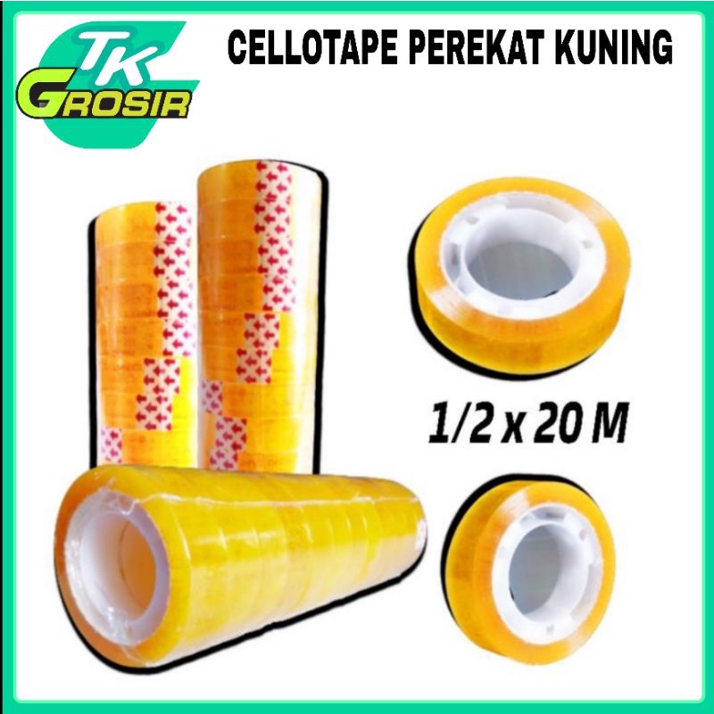 

Cellotape lakban perekat kuning 1/2inch/lakban kuning/lakban perekat