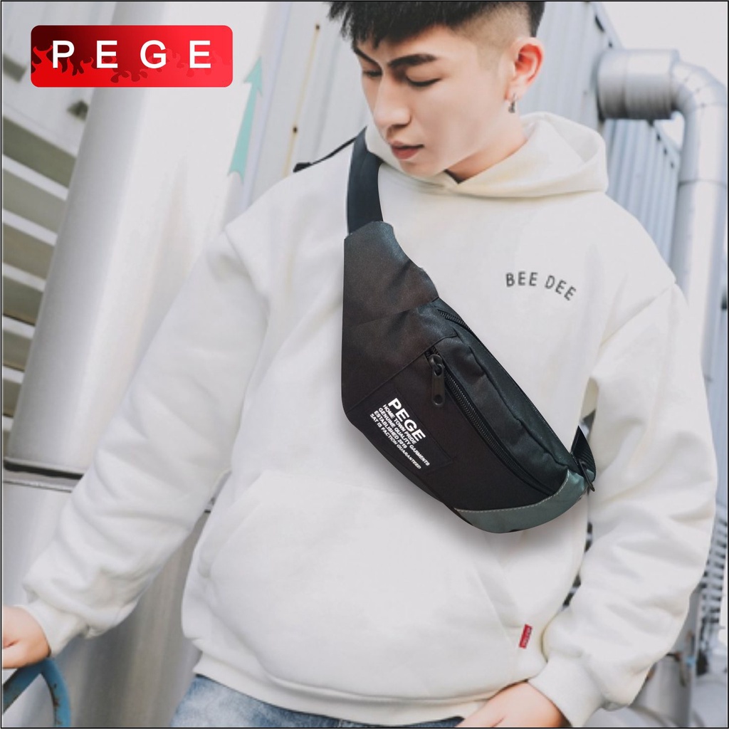 Tas Selempang Waistbag Pinggang Slempang Oval Murah Motif Keren Model Distro / Selempang Bahu Pria Wanita - PG 8843