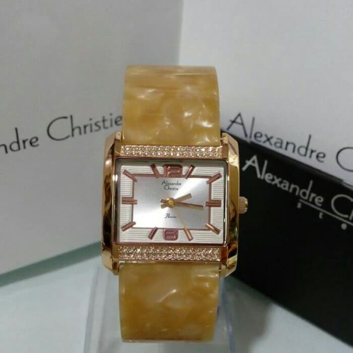 jam tangan alexandre christie original AC 2504LH KREM ROSEGOLD