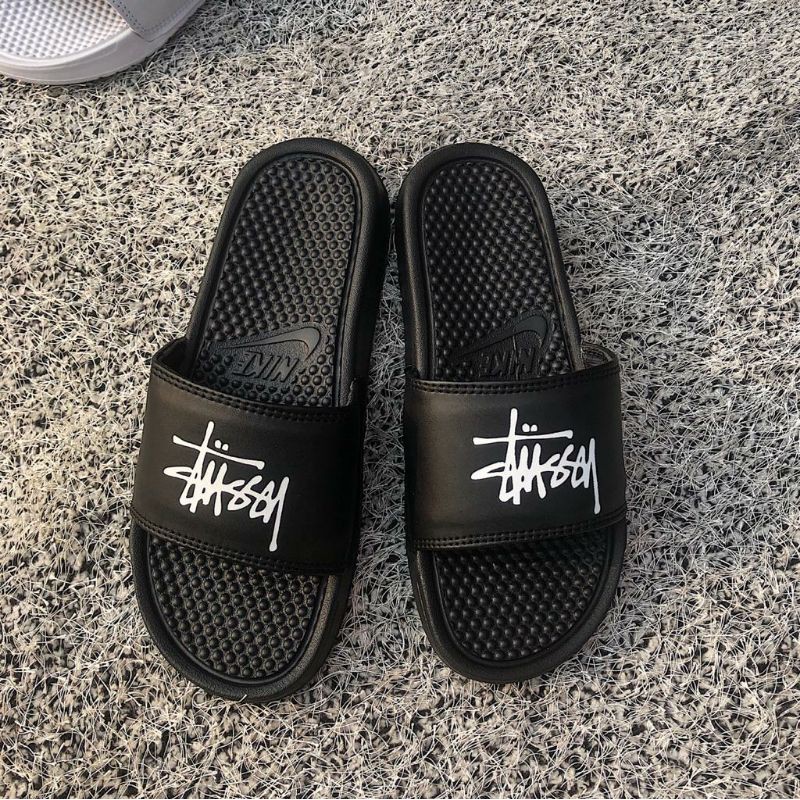 stussy x benassi slides