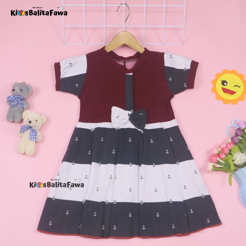 Dress Jasmine uk 3-4 Tahun / Dres Anak Cewek Balita Kaos Anak Perempuan Lengan Murah Pesta Adem