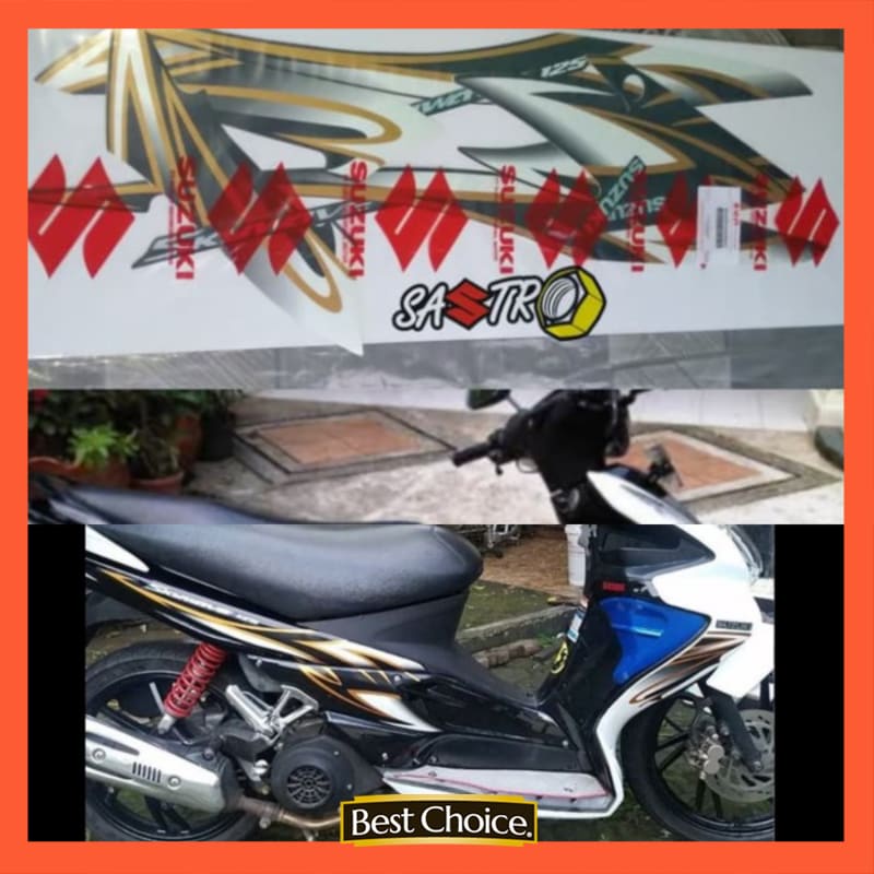 striping Stiker sticker body suzuki skywave putih hitam 2010 ori sgp
