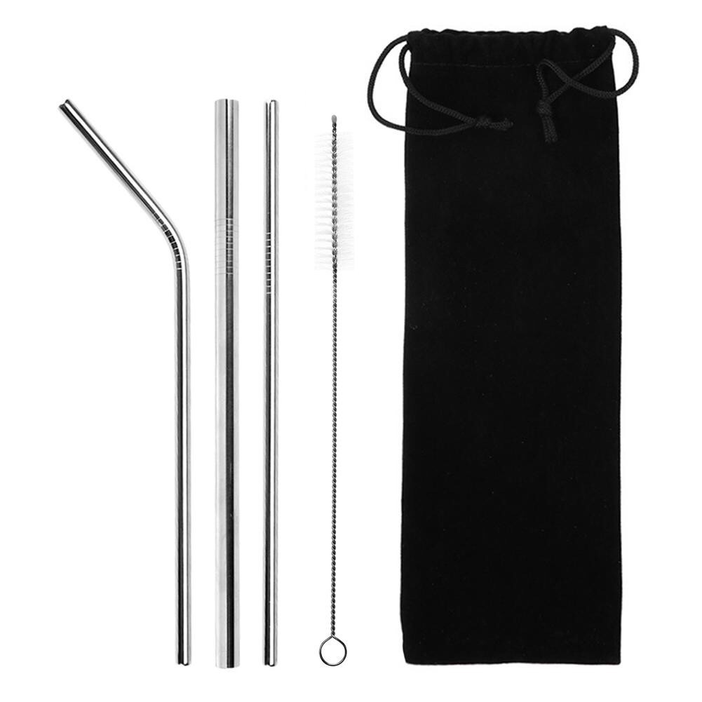 Sedotan minuman Bahan Stainless Reusable Drinking straws Eco straws sedotan stainless