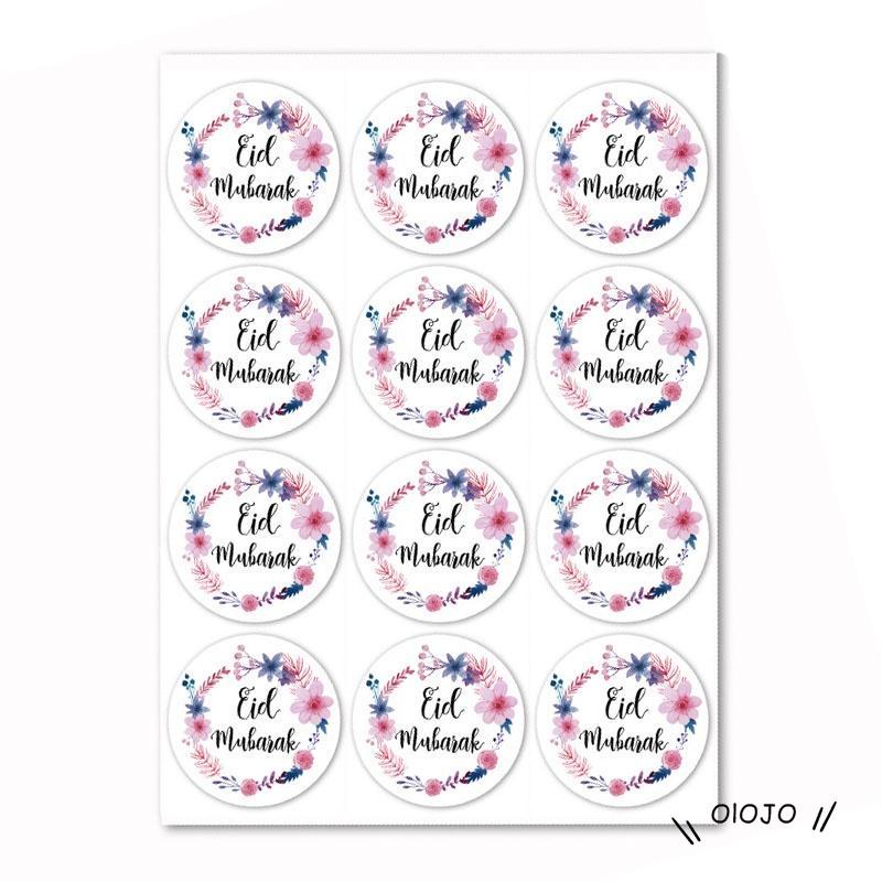 Stiker Label Segel Motif Bunga Eid Al Fitr Untuk Dekorasi - ol2