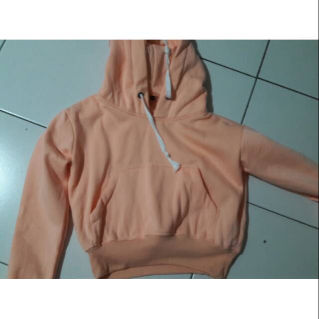Sweater hoodie croptop crop baju topi preloved