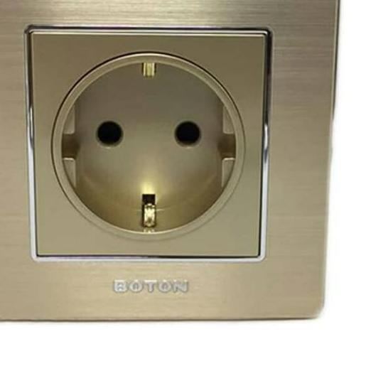 ☇ Stop kontak Boton colokan listrik Boton k2 Gold Champagne ✸