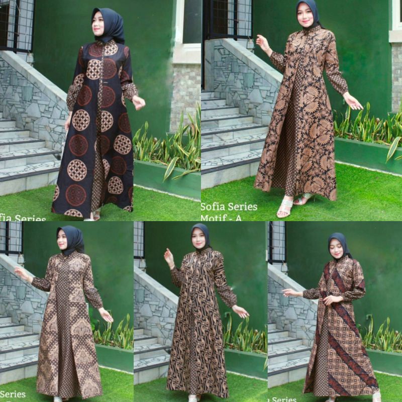 Gamis Batik Modern Murah Katun Halus Kombinasi Truntum, Ori Batik Aksara Pekalongan BIG SIZE JUMBO