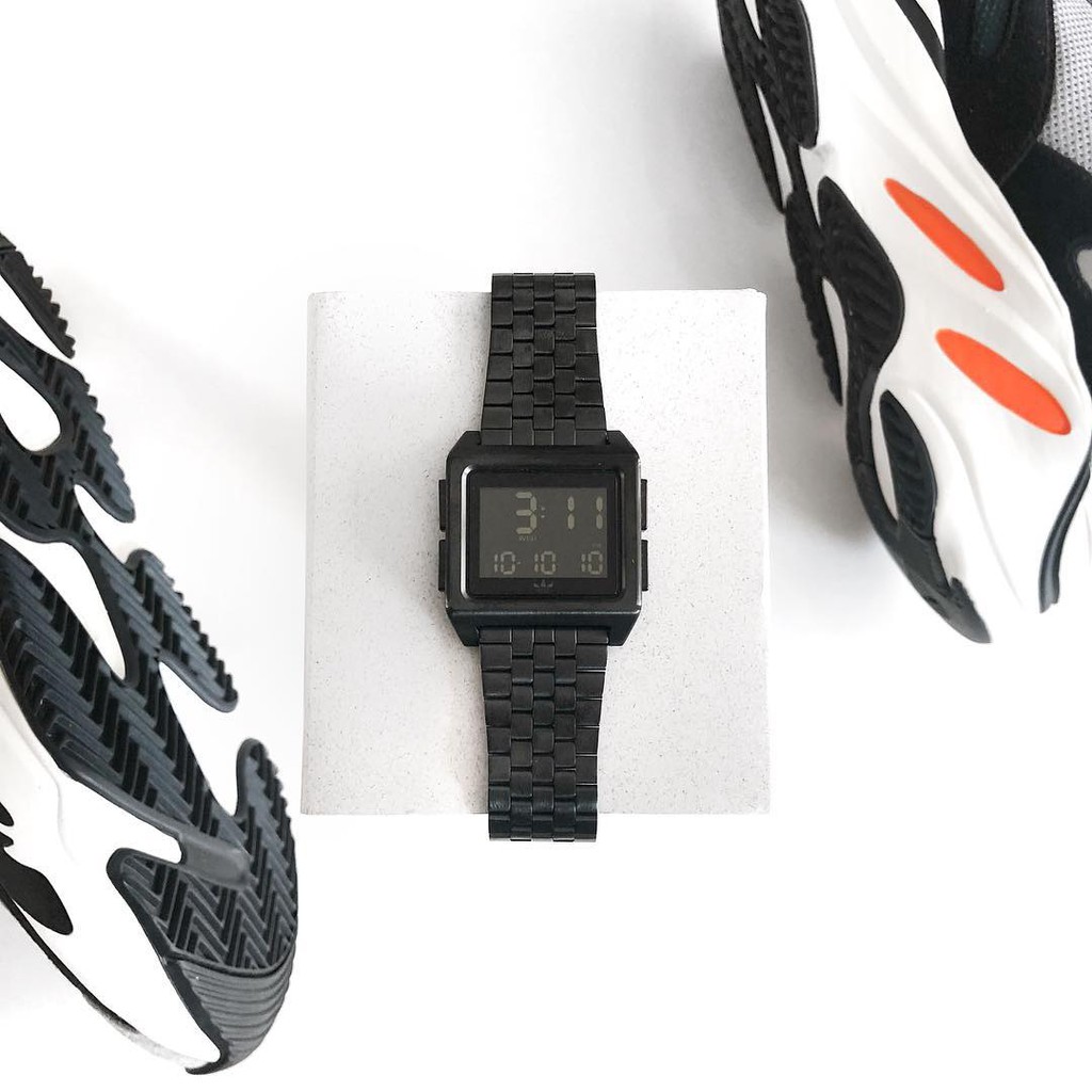 Jam Tangan Adidas LED Digital Stainless Steel Rantai