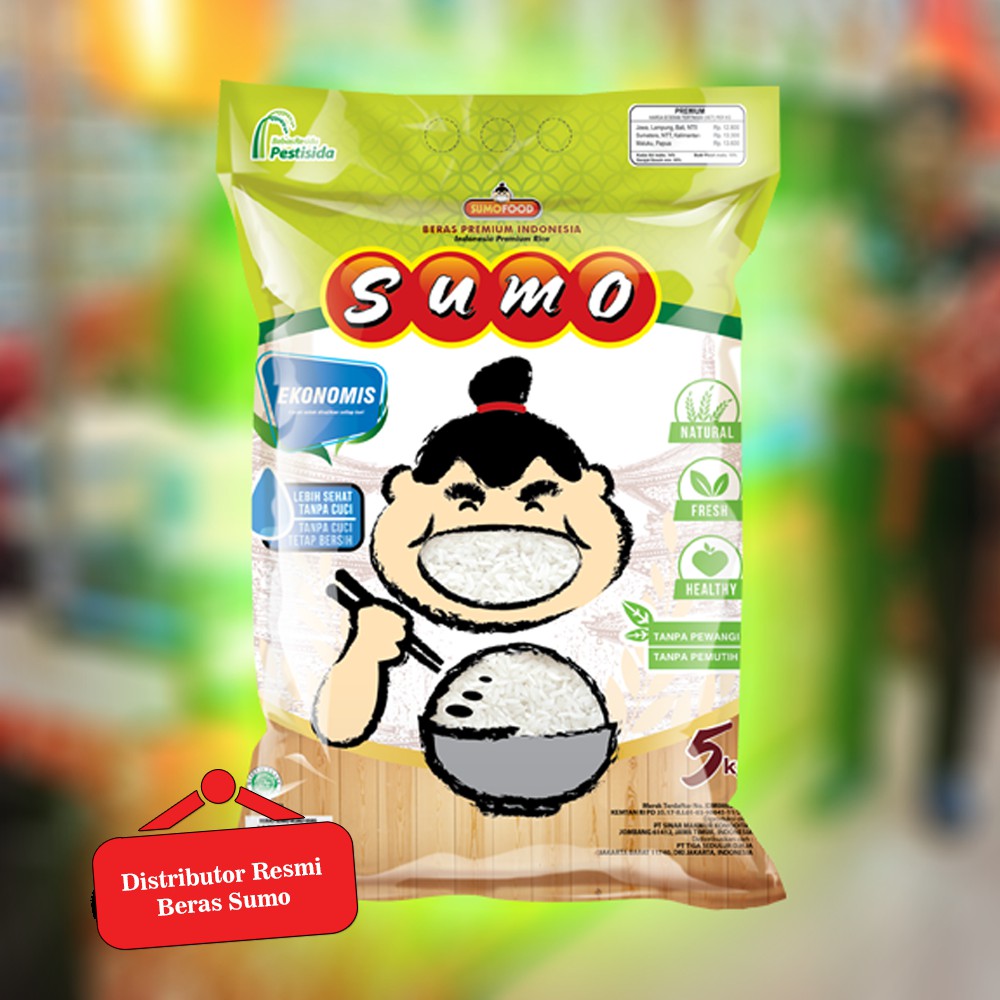 Beras Sumo Kemasan Hijau 5kg Indonesia