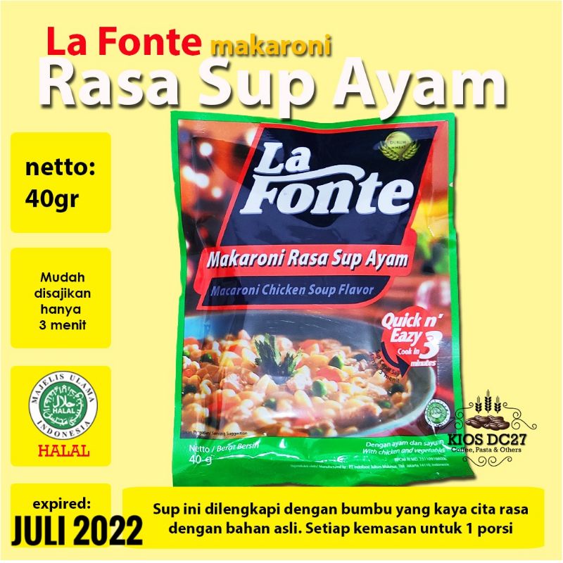 La Fonte Sup Makaroni Rasa Ayam - Macaroni Chicken Soup 40gr