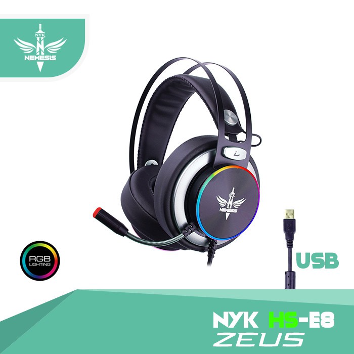 NYK Nemesis HS-E8 ZEUS Headset Gaming Wired USB 7.1 RGB