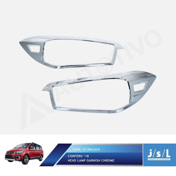 Garnis Depan Krom Wuling Confero S Head Lamp Garnish Chrome