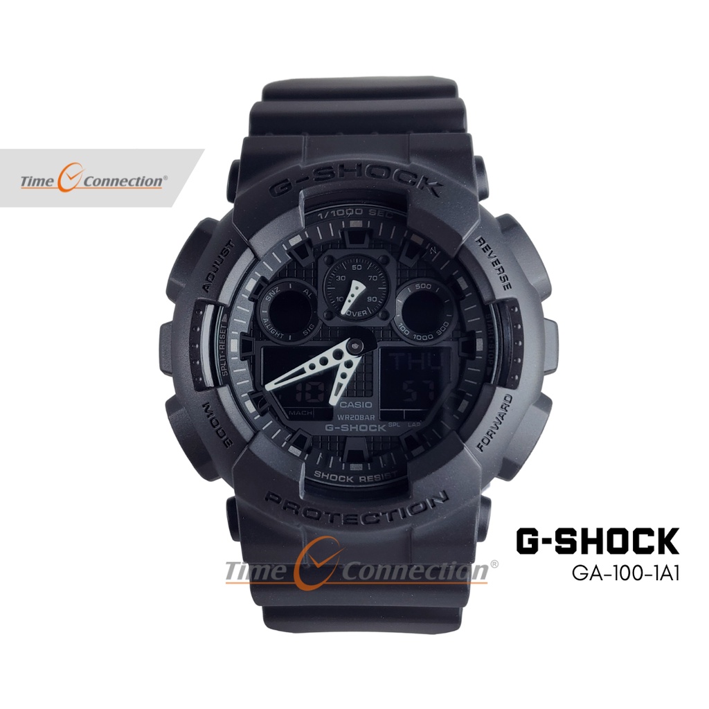 Casio G-SHOCK GA-100-1A1 Original / Jam Tangan Pria Analog Digital / Gshock Blackout Full Black Hita