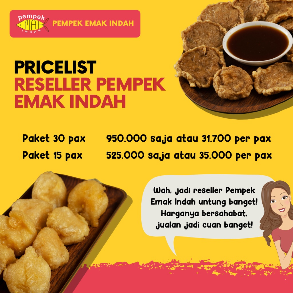 PEMPEK EMAK INDAH - PAKET KHUSUS RESELLER PEMPEK EMAK INDAH 5 Paket (15 PAX)  - PEMPEK MPENAK PALEMBANG ASLI IKAN TENGGIRI