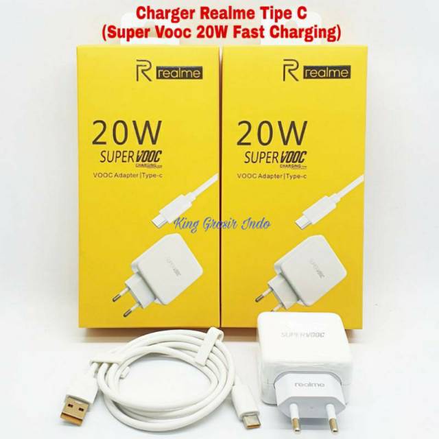 Charger Realme Tipe C ( Super VOOC 20 W / Fast Charging ) Original