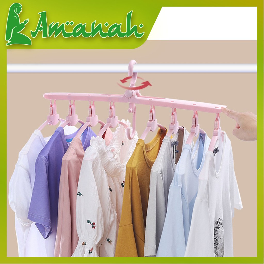 AS909 Gantungan Baju Lipat 8 in 1 / Hanger Lipat 8 in 1 Serbaguna