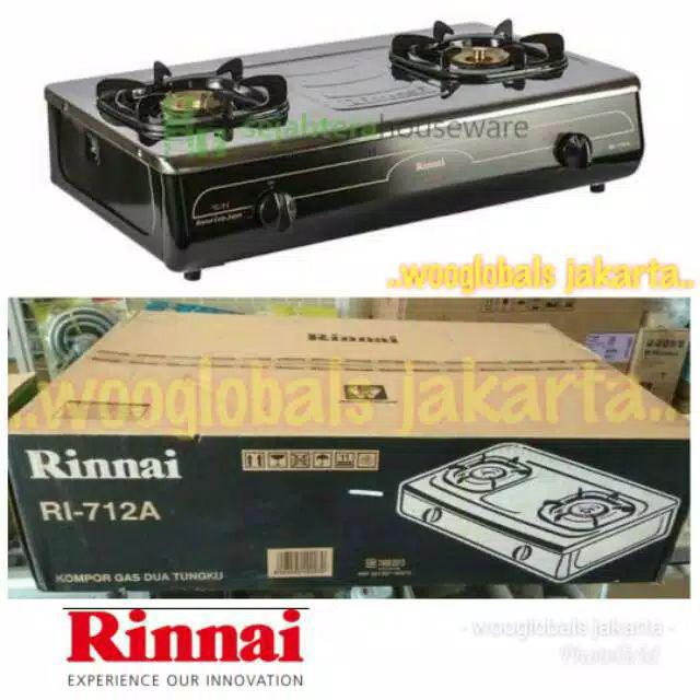Kompor Rinnai Ri 712 A Stainless 2 Tungku Api Lilin Burner Kuningan Body Besar Grande Series Ri-712a