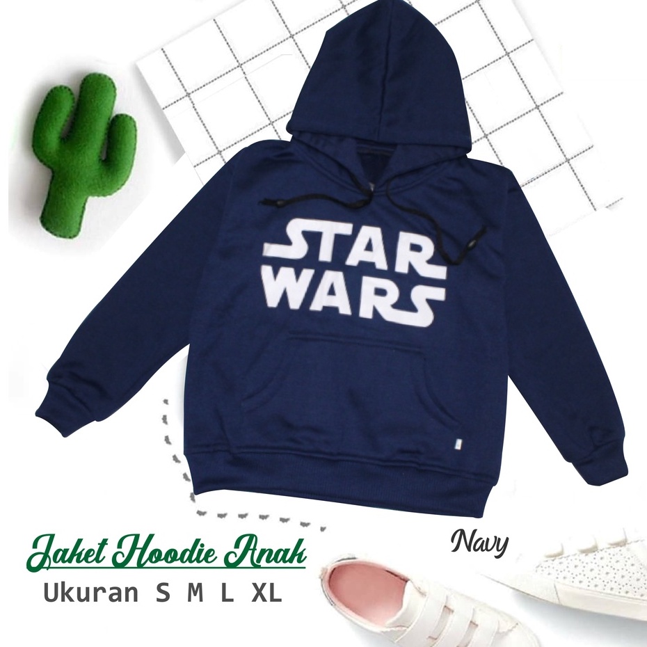 JAKET HOODIE ANAK SWEATER SABLON STARWARS TERBARU KEKINIAN BAHAN FLEECE USIA 2TAHUN SAMPAI 12TAHUN LAKI LAKI PEREMPUAN