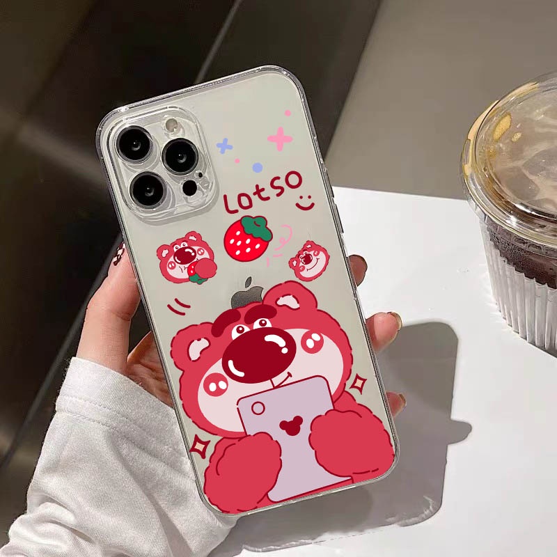 SOFTCASE PINK BEAR FOR IPHONE 14 13 13 PRO 13 PRO MAX 7 8 7+ 8+ X XS XR 11 PRO MAX 12 13 MINI