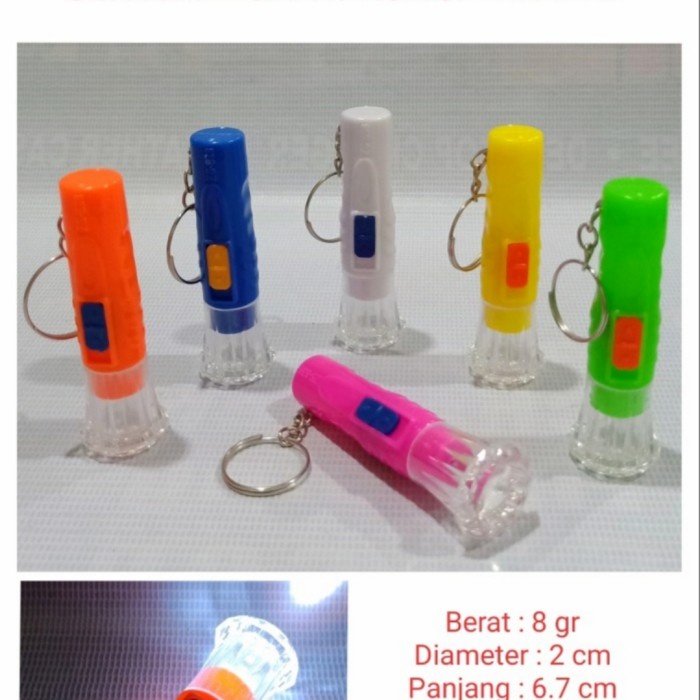 Gantungan Senter Mini Warna / Gantungan Kunci Senter / Senter Laser LED