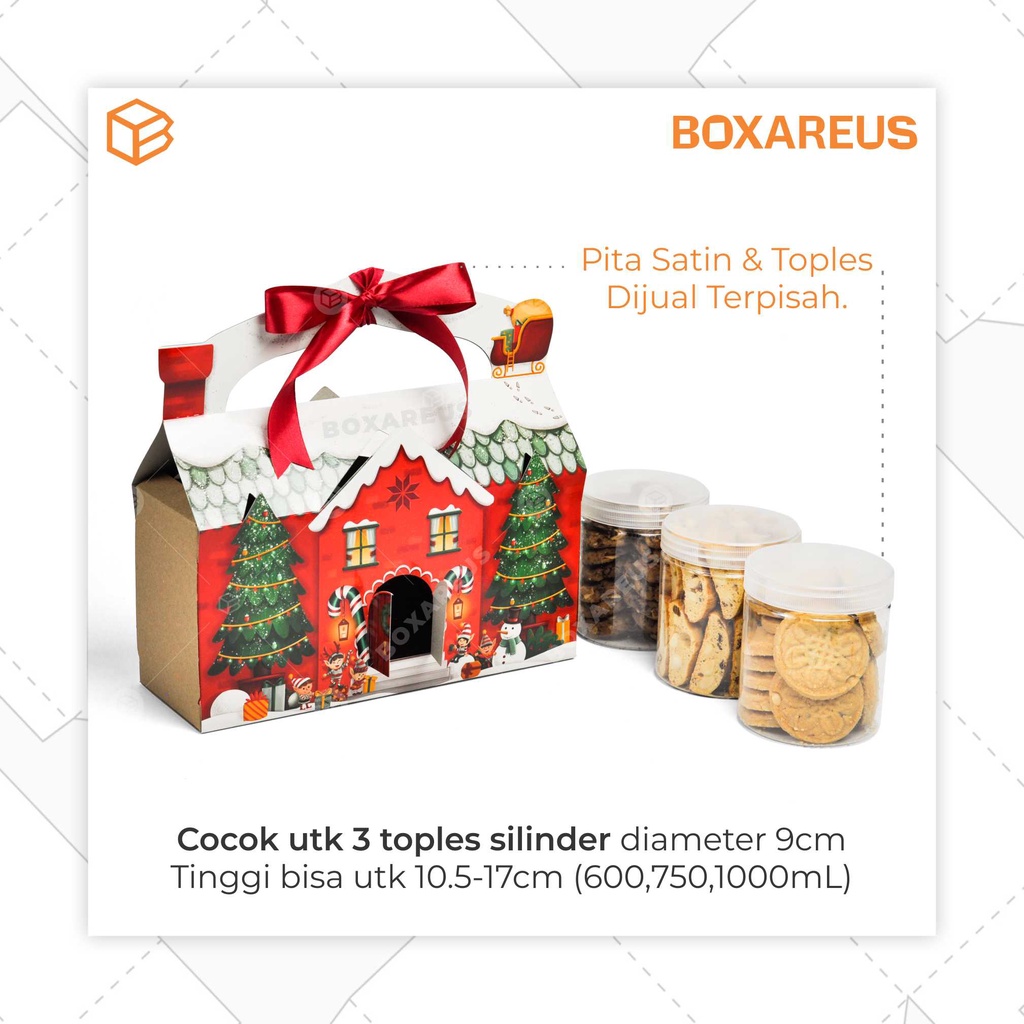 Box Packaging Christmas Paperbag Natal Dus Kemasan Toples | PB139228