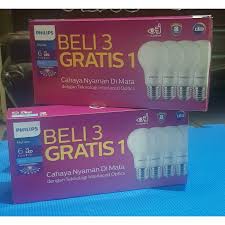 PHILIPS LAMPU LED BULB BOHLAM 6W PAKET Philips My care LED Bulb 6 Watt pack isi 4