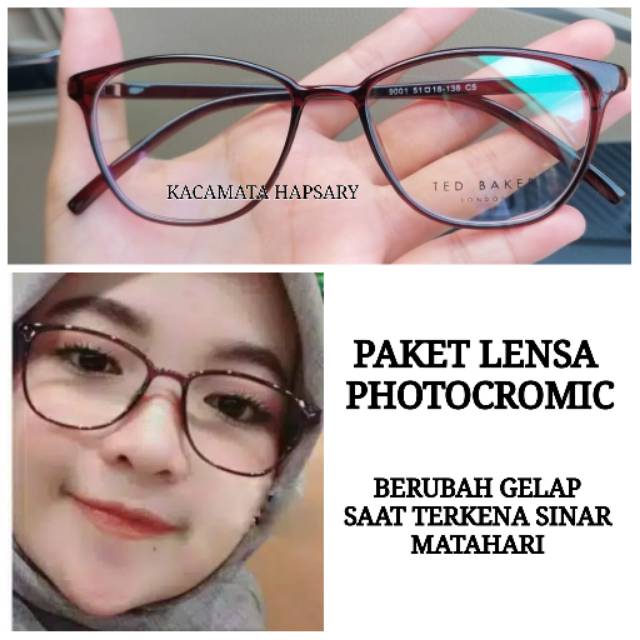 FRAME KACAMATA WANITA CAT EYE | PAKET LENSA PHOTOCROMIC | KACAMATA MINUS | KACA MATA ANTI RADIASI