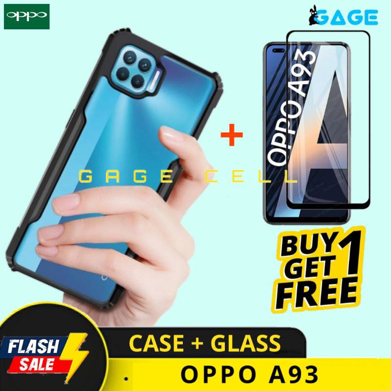 FREE ✅ TEMPERED GLASS FULL OPPO A93 - HARDCASE SOFTCASE CASE FUZE ARMOR OPPO A93 SILIKON COVER