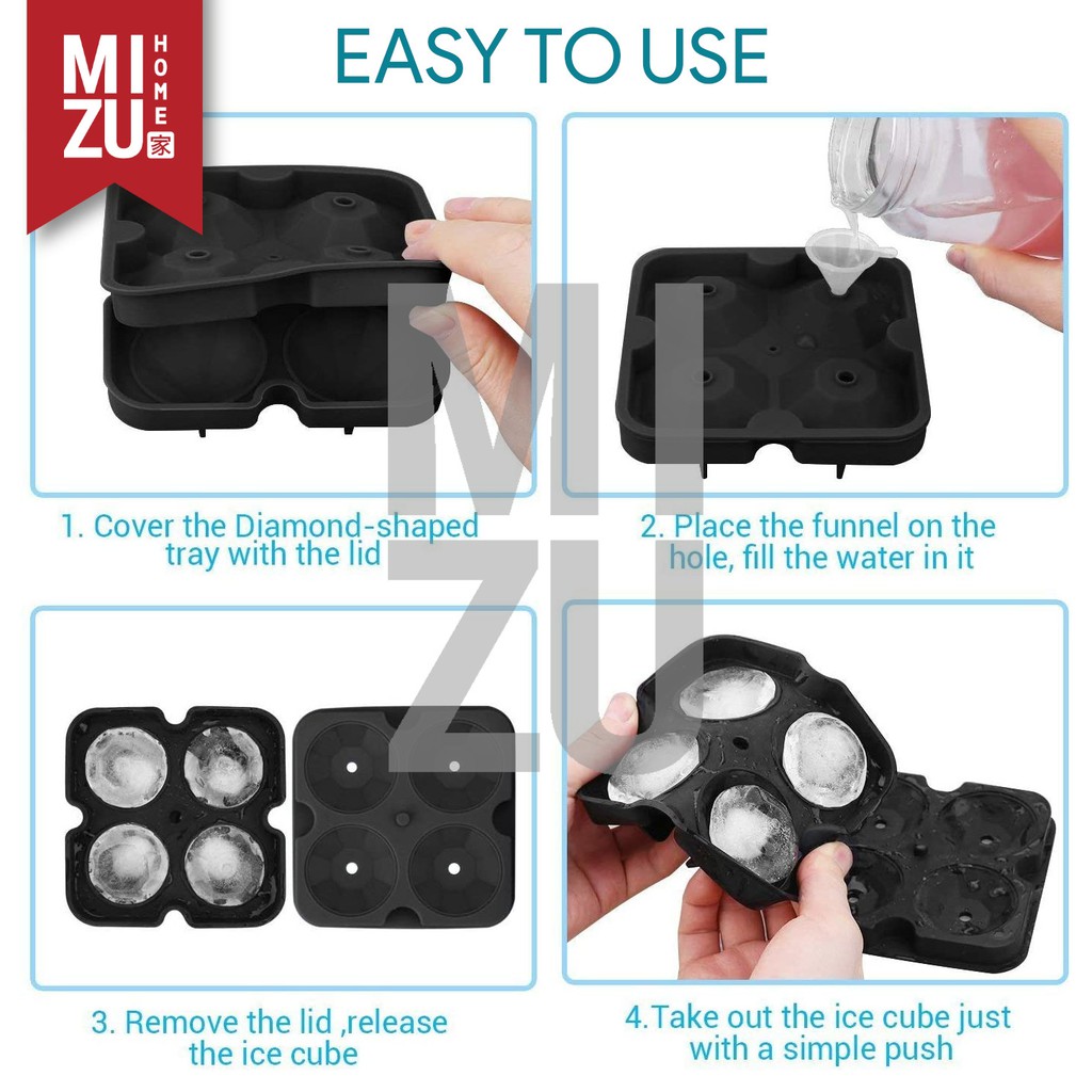 MIZU HOSEKI 4/6 Diamond Silicone Ice Mold Mould Cetakan Es Batu Berlian Agar Pudding Coklat Resin-4
